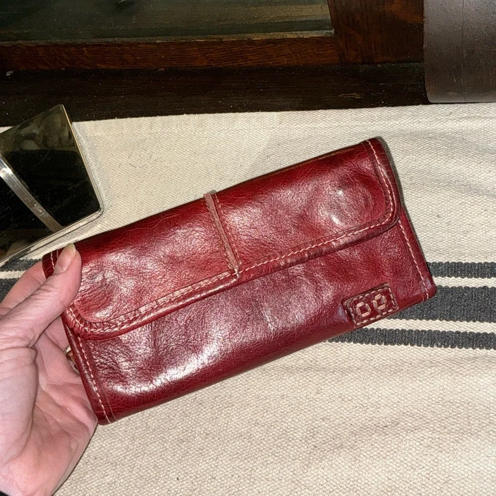 NWOT Bed Stu Leather Canton Wallet Clutch Cherry Lacquer DD MSRP $169